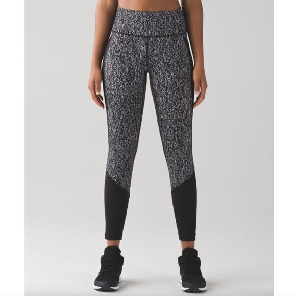 Lululemon Fit Physique Tight Leggings, Luon Suited Jacquard Black White - Picture 1 of 3